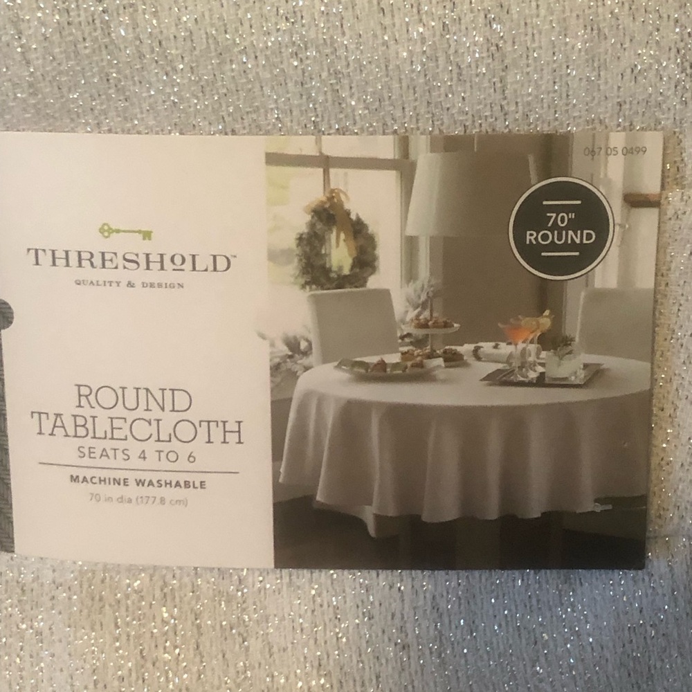 Threshold White and Silver Dining Table Linens